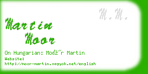 martin moor business card